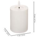 Bougie pilier LED, effet vacillant, avec minuterie, Ø7cm, 12cm | Floristik24.fr