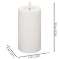 Bougie pilier LED, effet vacillant, avec minuterie, Ø7cm, 16cm | Floristik24.fr