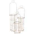Floristik24 Lanterne de jardin, lampe à vent en métal Ø8,5 cm H23/18,5/14,5 cm, lot de 3