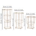 Lanterne de jardin, lampe à vent en métal Ø8,5 cm H23/18,5/14,5 cm, lot de 3 | Floristik24.fr