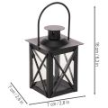Lanternes noires avec anse pour bougie chauffe-plat 16 cm (lot de 2) | Floristik24.fr