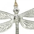Floristik24 Libellule en métal, décoration estivale, libellule décorative à suspendre argentée L12,5cm