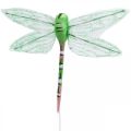 Floristik24 Décoration d&#39;été, libellules sur fil, insectes décoratifs jaune, vert, bleu L10,5cm 6pcs