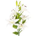 Floristik24 Lys décoratif artificiel 6 fleurs blanches 66 cm en plastique
