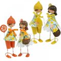 Floristik24 Petits fruits, décoration estivale, figurines citrons oranges H17/18cm 4pcs