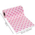 Manschette en papier rose avec motif cœur 25 cm x 100 m | Floristik24.fr