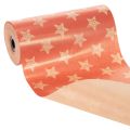 Rouleau de papier pour fleurs motif étoiles rouge 25 cm x 100 m | Floristik24.fr