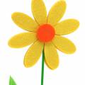 Floristik24 Fleur en feutre jaune 27cm 4pcs