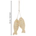 Duo de Poissons Décoratifs à Suspendre en Jute et Paille - 32 cm | Floristik24.fr