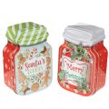 Floristik24 Lot de 2 boîtes métalliques 15 cm avec motifs de Noël et design pot à biscuits