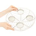 Couronne de l'Avent en métal ronde pour 4 bougies ou photophores 35 cm gris | Floristik24.fr