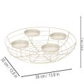 Couronne de l'Avent en métal ronde pour 4 bougies ou photophores 35 cm gris | Floristik24.fr
