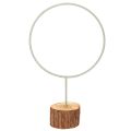 Floristik24 Deko anneau en métal sur support en bois 43 cm