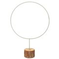 Floristik24 Cerceau décoratif rond en métal sur socle en bois avec écorce, 52 cm