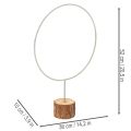 Cerceau décoratif rond en métal sur socle en bois avec écorce, 52 cm | Floristik24.fr