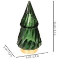 Sapins en verre avec LED, décoration de table Noël, 13 cm, lot de 2 | Floristik24.fr