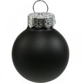 Floristik24 Mini boules de Noël verre noir brillant/mat Ø2.5cm 24p