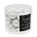 Floristik24 Mini boules de Noël verre blanc brillant/mat Ø2.5cm 24p