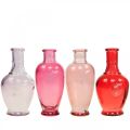 Mini vases en verre vases décoratifs en verre rose rose rouge violet 15cm 4pcs