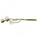 Coquelicot artificiel, fleur en soie blanc-rose L55/60/70cm lot de 3