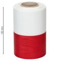 Ruban moiré pour couronne, ruban de deuil blanc et rouge, ruban décoratif 150 mm, ruban commémoratif à motif floral, taffetas d'acétate 25 m | Floristik24.fr