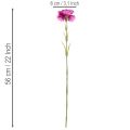 Fleurs artificielles œillet bicolores 56 cm bouquet de 8 tiges | Floristik24.fr
