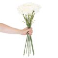Kleur : rose, Matériau : polyester et plastique - Lot de 8 œillets artificiels de 56 cm pour compositions florales | Floristik24.fr