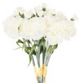 Floristik24 Kunstificiel bouquet d'œillets blancs 40 cm, 4 pièces