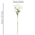 Kunstificiel bouquet d'œillets blancs 40 cm, 4 pièces | Floristik24.fr