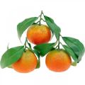 Floristik24 Fruits décoratifs, oranges avec feuilles, fruits artificiels H9cm Ø6,5cm 4pcs