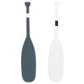 Floristik24 Set de 18 mini-pagaies décoratives en bois bleu et blanc - 8 cm