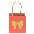 Sac cadeau en papier avec motif nœud, 12 cm, rouge et or, lot de 8 | Floristik24.fr