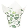 Floristik24 Pot décoratif en papier motif trèfle vert et blanc 12cm lot de 12