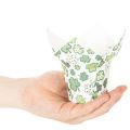Pot décoratif en papier motif trèfle vert et blanc 12cm lot de 12 | Floristik24.fr