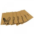 Floristik24 Sac cadeau Pâques sac en papier lapin marron 16×6.5×20cm 6pcs