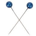 Épingles décoratives à tête perlée bleu Ø10 mm - 60 mm - Lot de 50 | Floristik24.fr