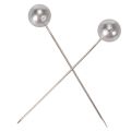 Épingles à tête perlée argentée Ø10 mm - 60 mm (Lot de 50) | Floristik24.fr