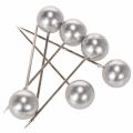 Floristik24 Épingles décoratives argentées avec tête perle Ø20mm, 90mm, lot de 6