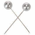 Épingles décoratives argentées avec tête perle Ø20mm, 90mm, lot de 6 | Floristik24.fr