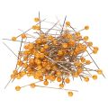 Floristik24 Aiguilles à têtes perlées orange 4 mm x 40 mm pour compositions florales, lot de 150 pièces