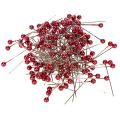 Floristik24 Épingles à tête perlée rouges pour décoration florale Ø4mm 40mm Set de 150