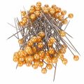 Floristik24 Épingles décoratives à tête perlée Ø6 mm - 65 mm - Orange - Lot de 100