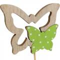 Floristik24 Bouchon de plante papillon sur bâton bois décoration de printemps 16pcs