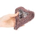 Lot de 2 coupelles en forme de cœur en branches avec film plastique, 14 cm | Floristik24.fr