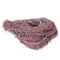 Lot de 2 coupelles en forme de cœur en branches avec film plastique, 14 cm | Floristik24.fr