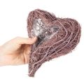 Cœur décoratif en brindilles avec film plastique 20 cm - Lot de 2 | Floristik24.fr