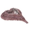 Floristik24 Coupe décorative en branches en forme de cœur avec insert en plastique 37 cm, violet