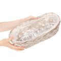 Corbeille ovale en osier blanc avec doublure plastique - 37 cm | Floristik24.fr