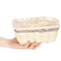 Lot de 4 paniers rectangulaires en bois avec film plastique intégré 25 cm | Floristik24.fr
