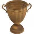 Cache-pot aspect rouille coupe vase métal Ø22,5cm H32,5cm | Floristik24.fr